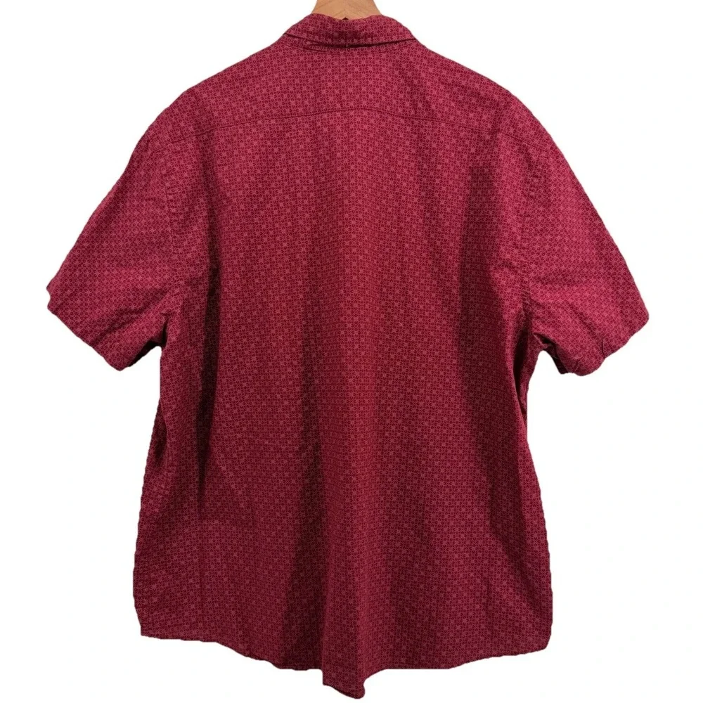 Banana Republic BShirt Mens‎ XXL Burgundy Floral Slim Fit Organic Cotton SS